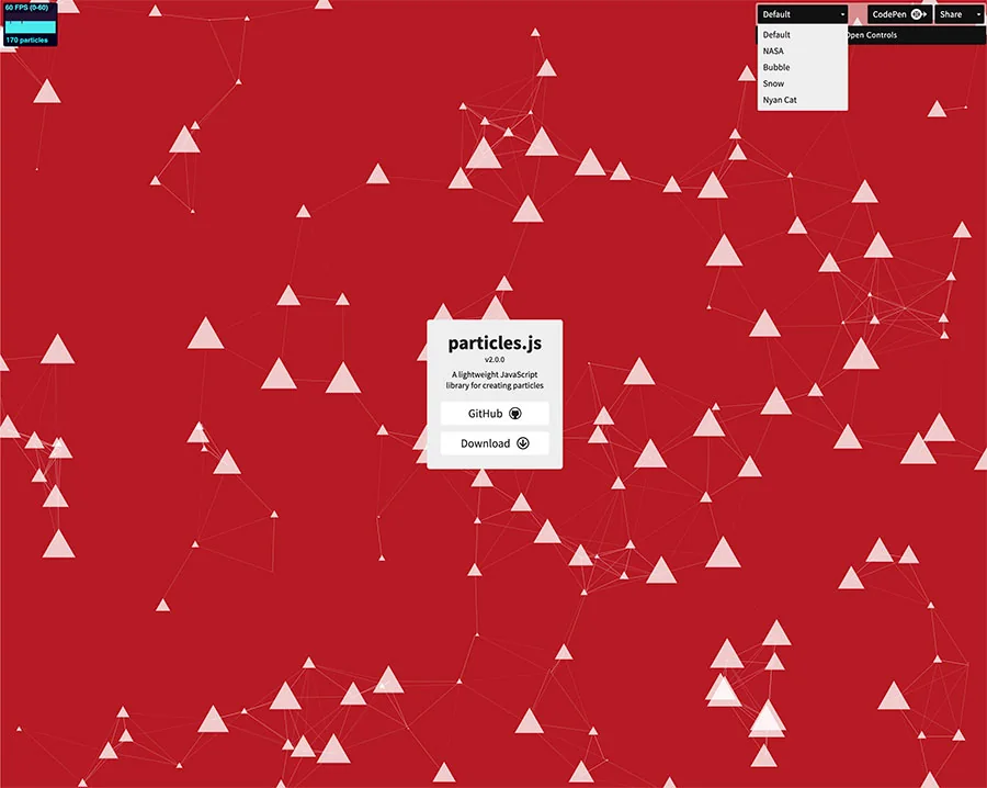 particles.js(パーティクル)で幾何学かっこいいホームページを演出！