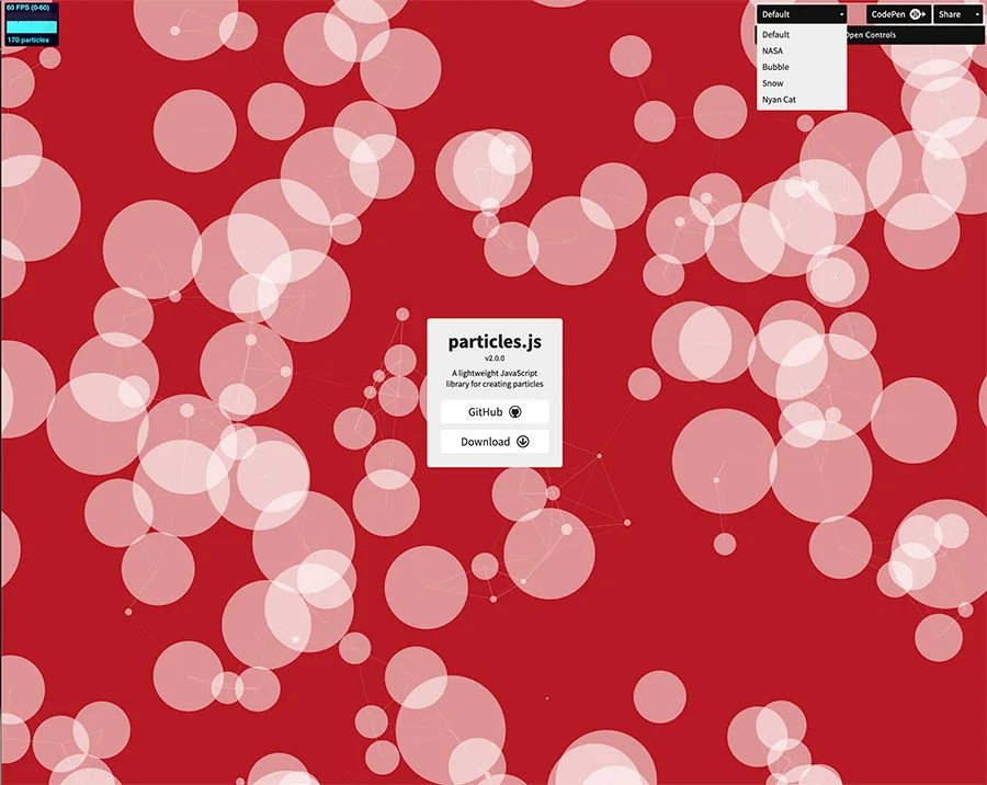 particles.js(パーティクル)で幾何学かっこいいホームページを演出！